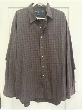 Ralph Lauren Blake Men’s XXL Plaid Long Sleeve Button Down Shirt 100% Cotton